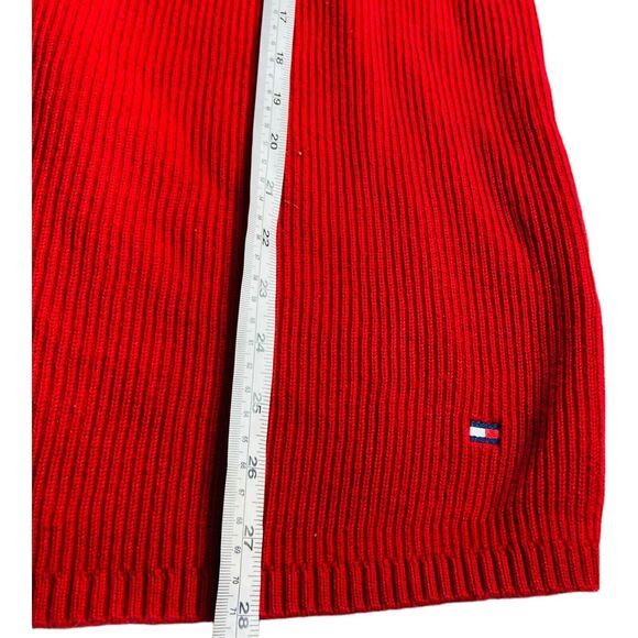 Tommy Hilfiger Mens Ribbed Knit Pullover Sweater Striped Long Sleeve Red Large - Picture 2 of 7